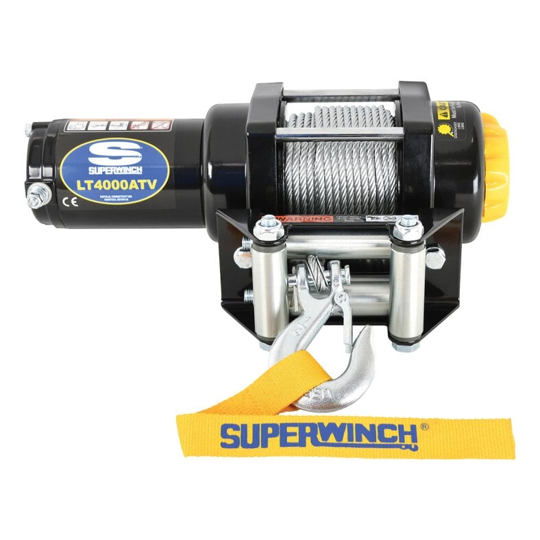 SUPERWINCH LT4000 12V Electric Winch, steel wire rope, 4,000 lb