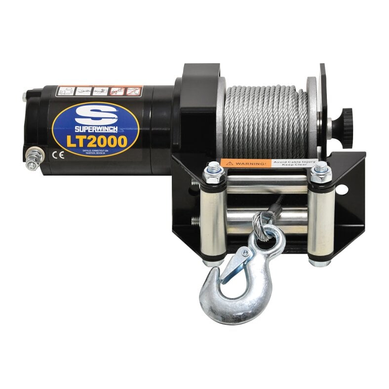 SUPERWINCH LT2000 12V Electric Winch, steel wire rope, 2,000 lb