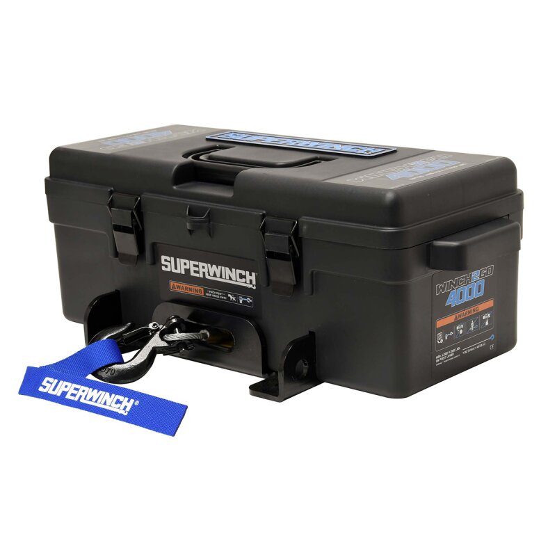 SUPERWINCH Winch2Go 4000 12V Electric Winch, steel wire rope, 4,000 lb