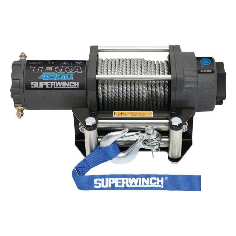 SUPERWINCH Terra 4500 12V Electric Winch, steel wire rope, 4500 lb