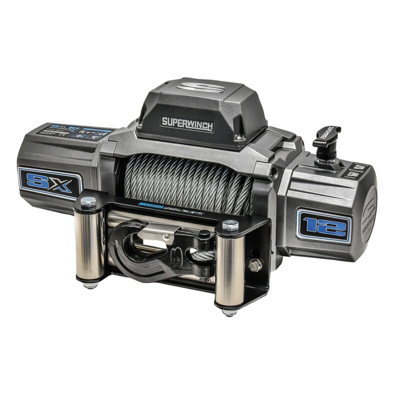 SUPERWINCH SX12 12V Electric Winch, steel wire rope, 12,000 lb