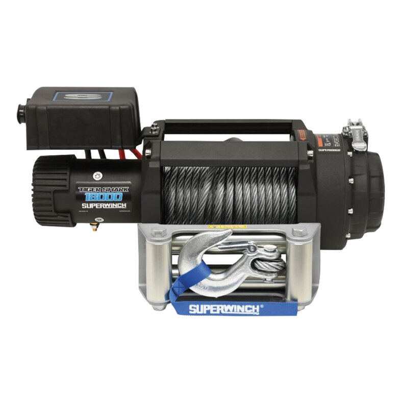 SUPERWINCH Tiger Shark 18000 24V Electric Winch, steel wire rope, 18,000 lb