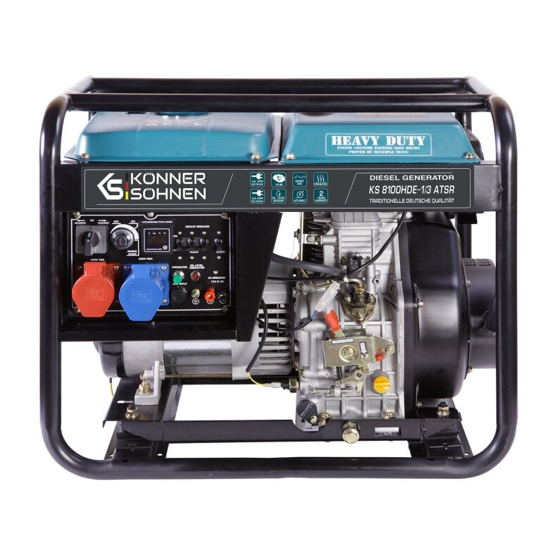 Könner & Söhne Diesel Generator 5000 W / 7.5 kVA 230/400 V KS 8100HDE-1/3 ATSR Euro 5