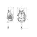 Warrior Industrie Hebezug Seilzug Kran Elektroseilwinde Hebezeug 800kg 220V nach EN 14492:2 inkl. Funkfernbedienung