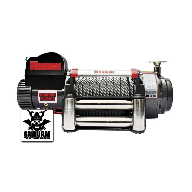 Electric winch Warrior samurai s 20000 9.1 t 12 v steel cable waterproof to ip68