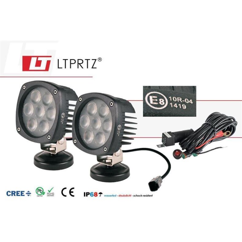 SET 2 St. 35W LED Arbeitsscheinwerfer Punktlicht 10° 2x4340lm