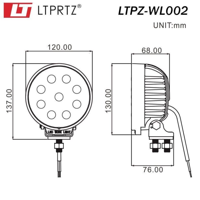 LED Arbeitsscheinwerfer 27W 1700lm 10 10-30V