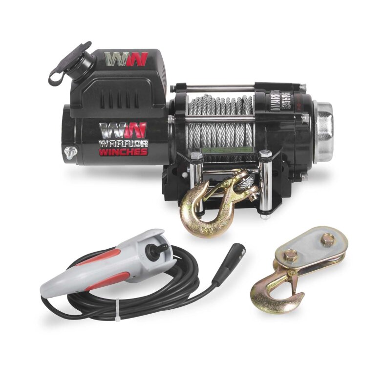 Dragon Winch Elektrische Seilwinde Highlander I 12V I 3000 lbs (1360 kg), mit Stahlseil 15m für Off-road Quads, ATV, UTV | Wasser- und Sandfest einschließlich kabelloser Fernbedienung Winde Zubehör