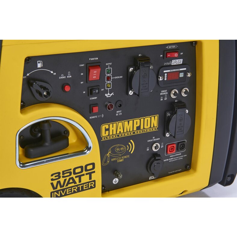 Champion 3.500 Watt Inverter Benzin Generator Notstromaggregat Stromerzeuger mit Funkstart 230V EU