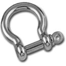Stainless steel Niro shackle round, curved 2.8 t 12 mm m12