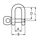 Niro Schäkel rund, kurz 750daN, 760 kg 4 mm