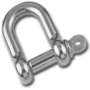 Stainless steel shackle round, short 750daN, 760 kg 4 mm