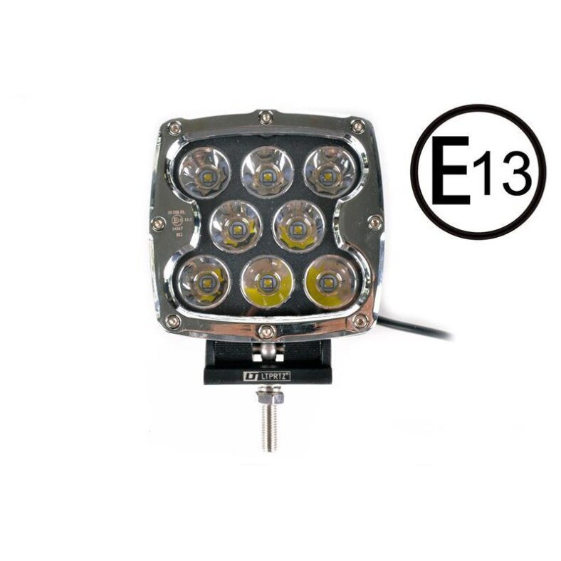 80W LED Zusatz Fernscheinwerfer 60° 5" chrome TÜV zugelassen