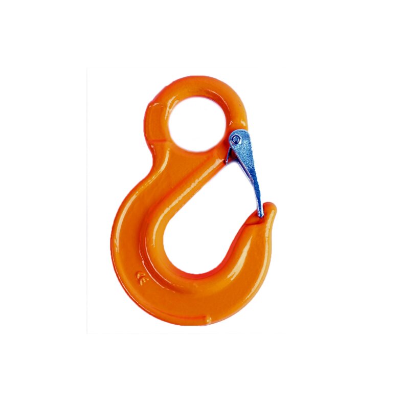 Loop hook 3.0 t with safety lock yellow