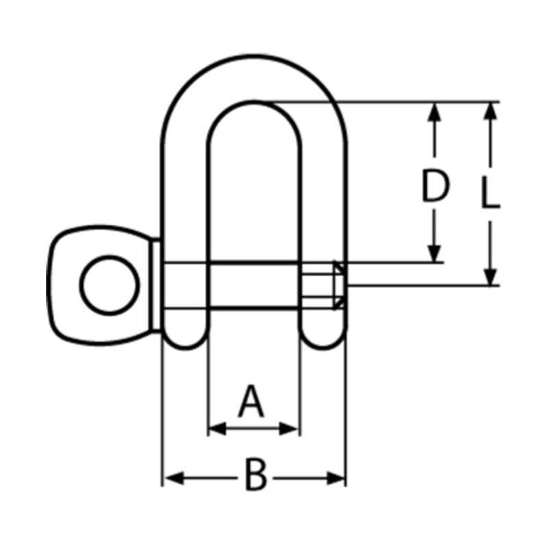 Niro Schkel rund, kurz 1800daN, 1800 kg; 6 mm