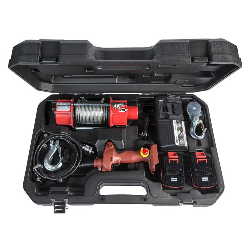 DELTA Batterie Drahtseilwinde Zug 350kg 18V 15m Seillnge