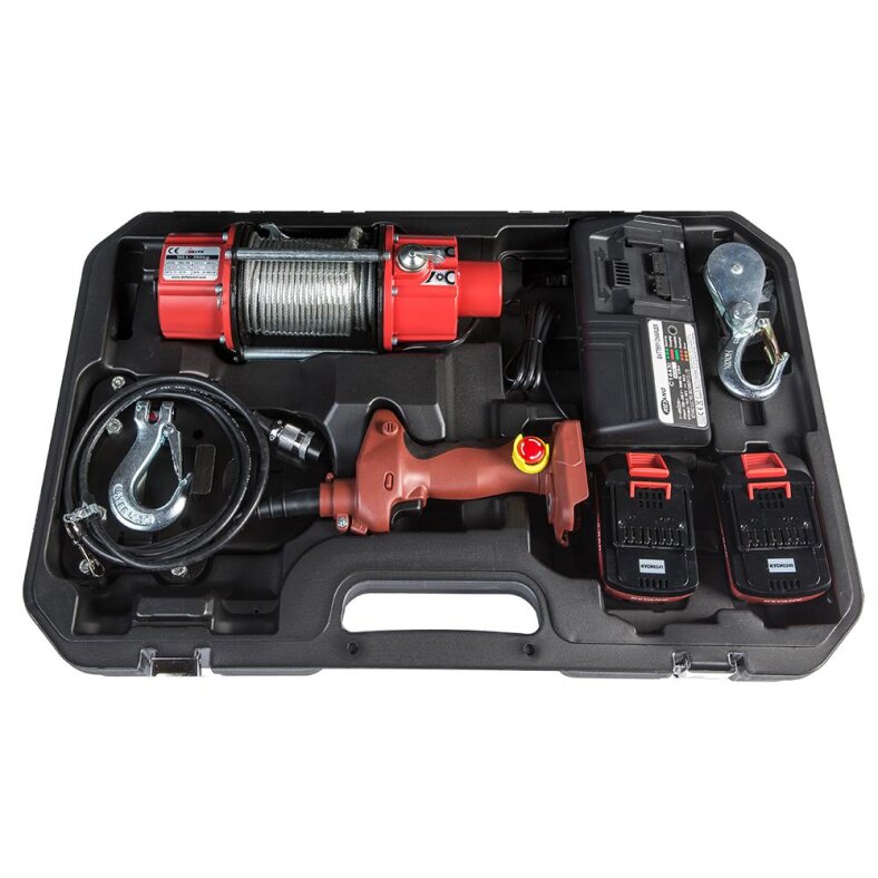 DELTA Batterie Drahtseilwinde Zug 350kg 18V 15m Seillnge