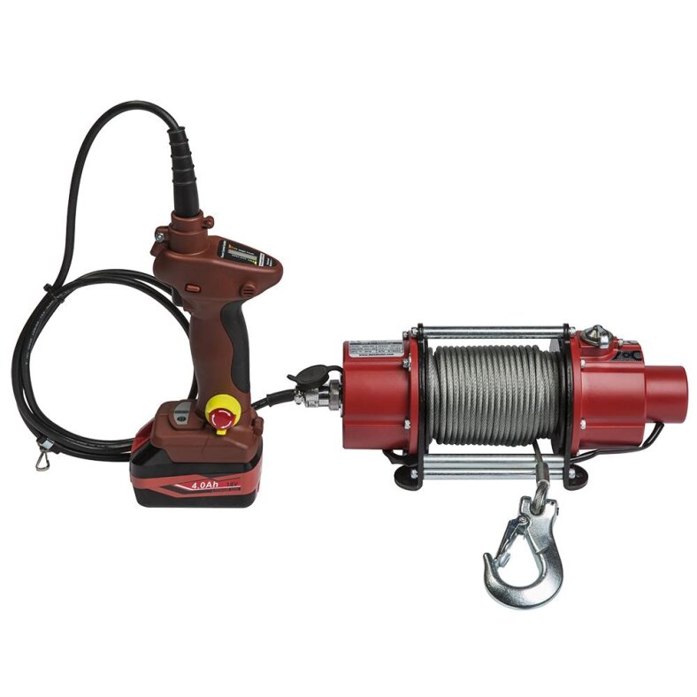 delta battery wire rope winch pull 350kg 18v 15m rope length